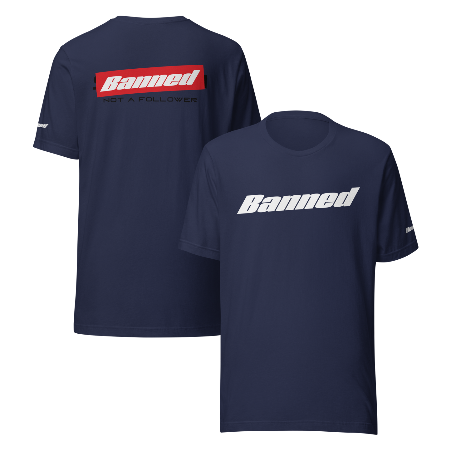 WRK9 Banned T-Shirt - "NOT A FOLLOWER" in Marineblau
